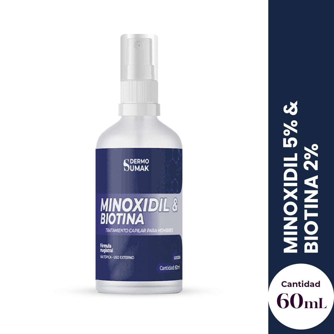 DERMOSUMAK – LOCIÓN CAPILAR – MINOXIDIL 5% &amp; BIOTINA – 60ML