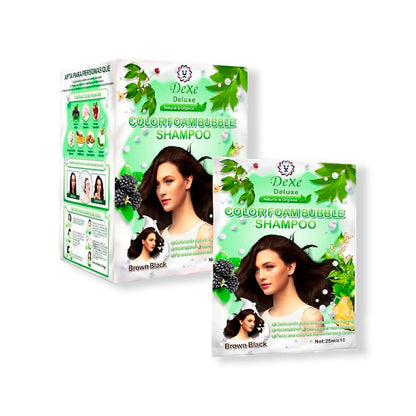 Shampoo pinta canas Marrón Oscuro Intenso - Dexe 10 piezas