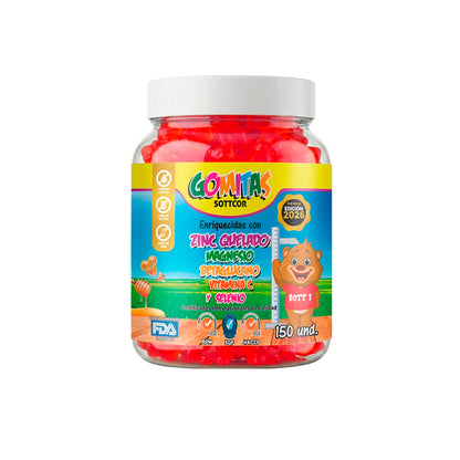 Gomitas para Niños Zinc Quelado 150 Gomitas Sottcor