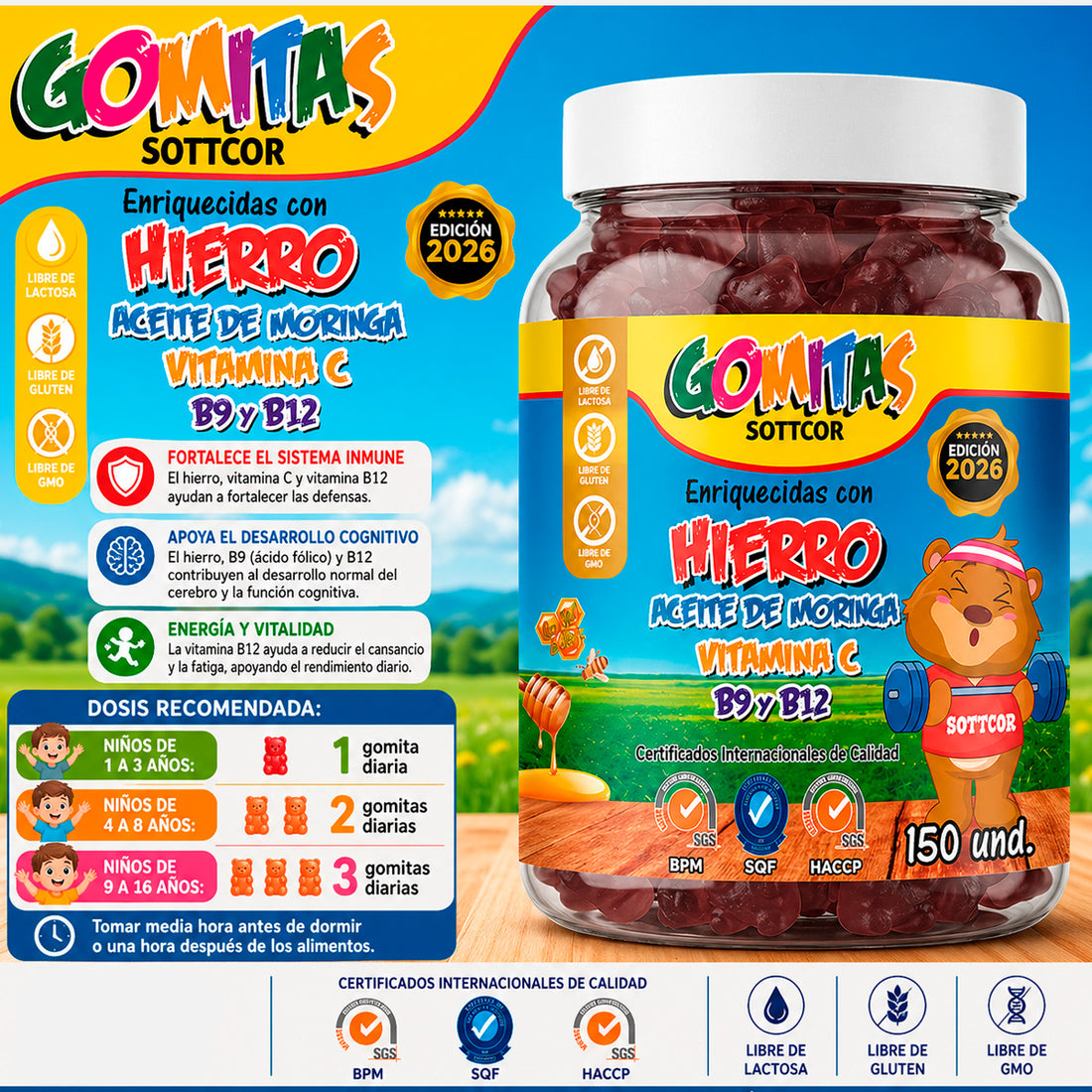 Gomitas para Niños Hierro 150 Gomitas Sottcor