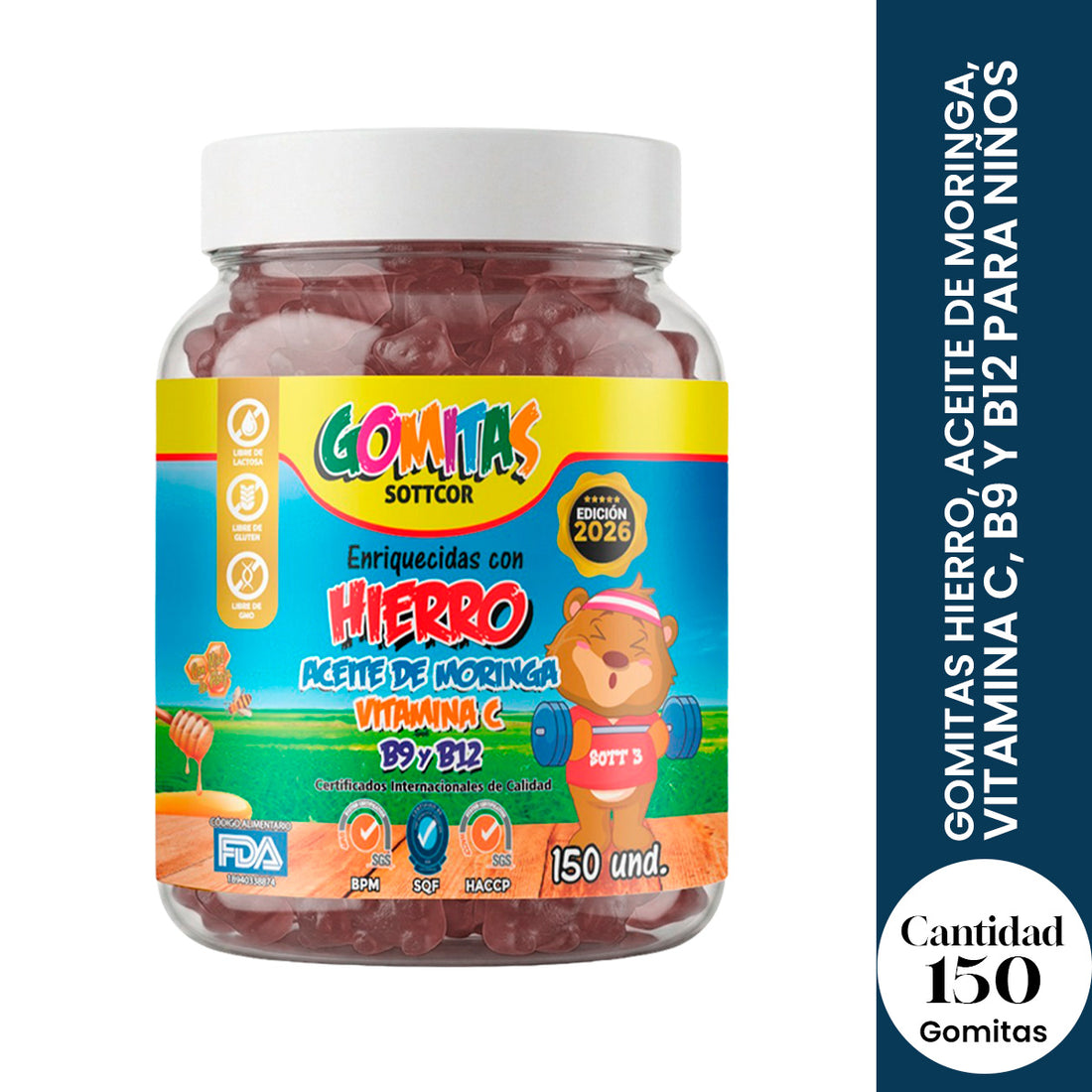 Gomitas para Niños Hierro 150 Gomitas Sottcor