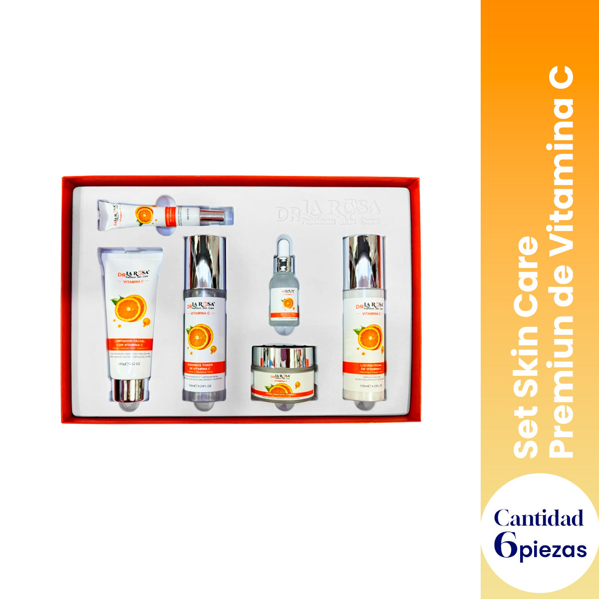 Set Skin Care Premiun de VitaminaC 6 piezas Dr la Rosa