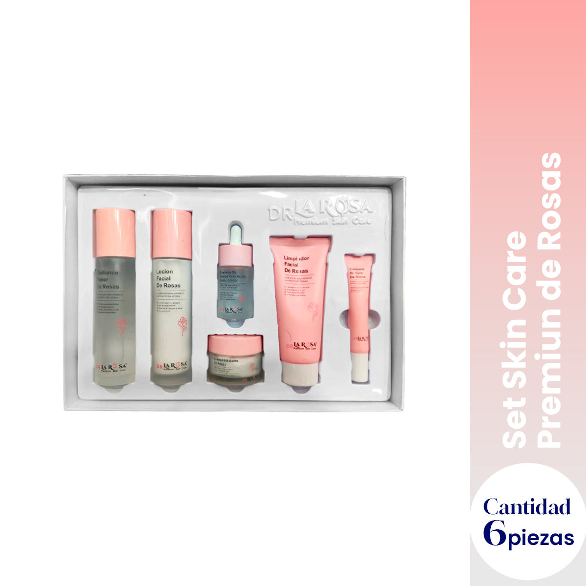 Set Skin Care Premiun de Rosas 6 piezas Dr la Rosa