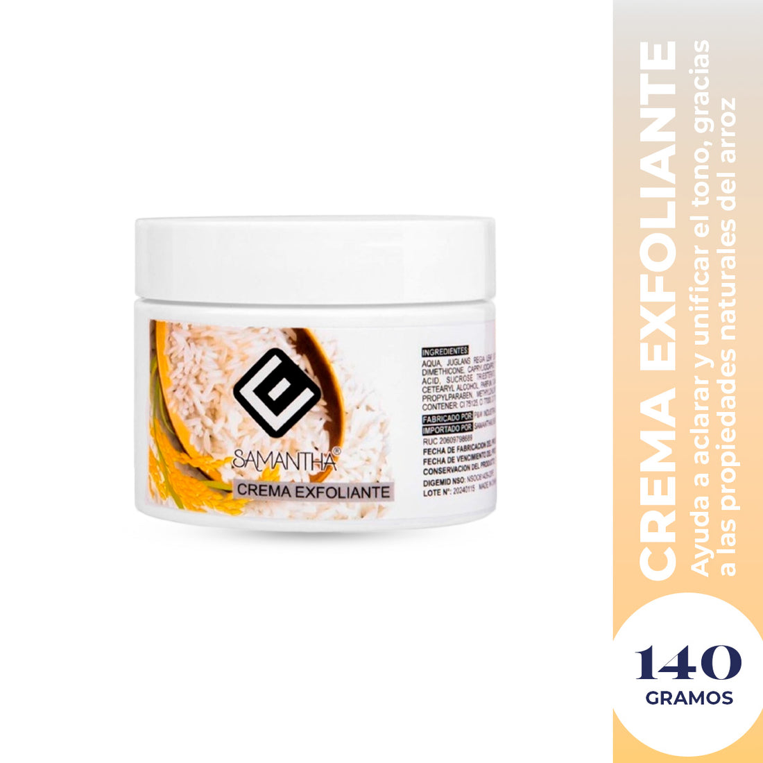 Gel Exfoliante de Arroz Blanqueador 140gr - Samantha