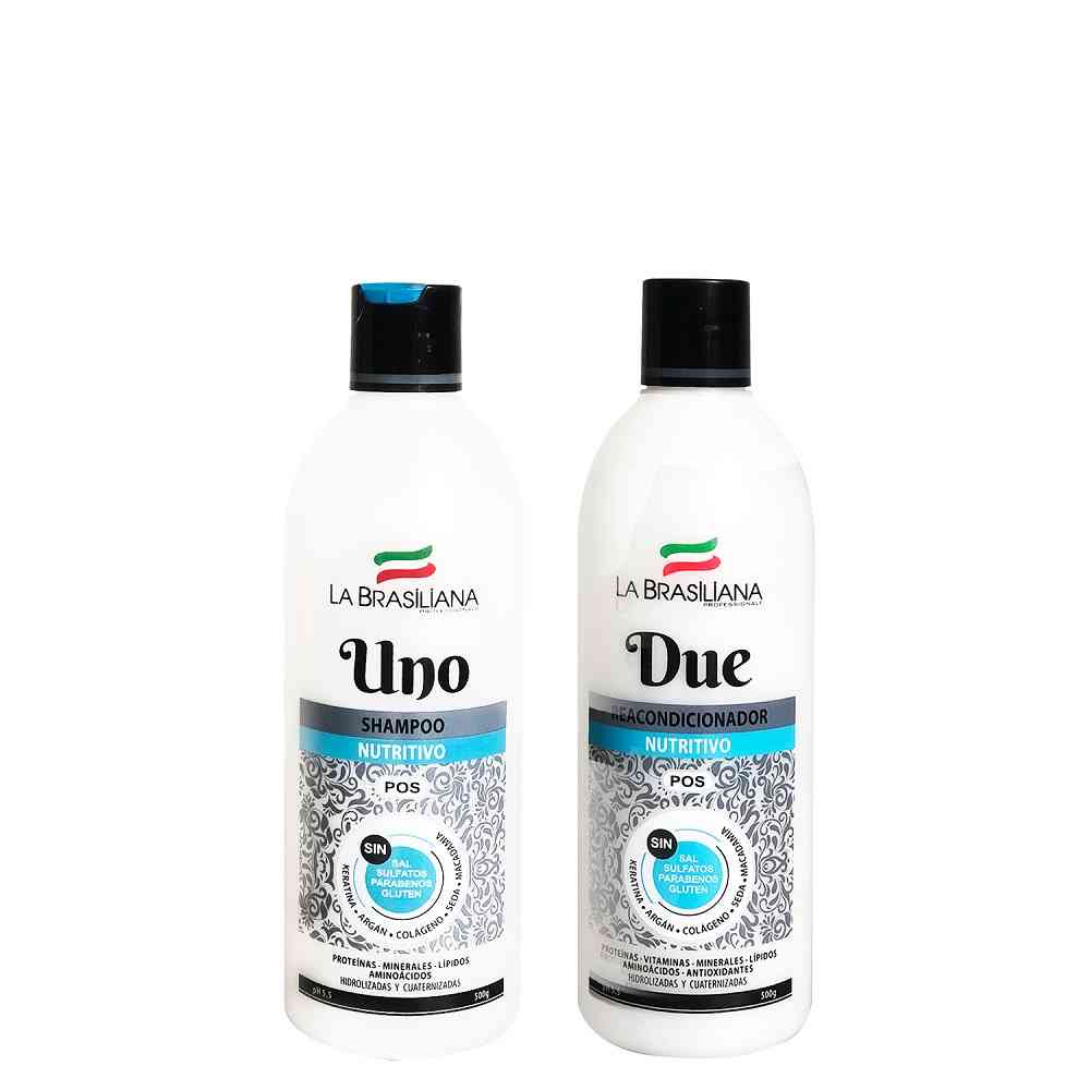 Shampoo Uno + Reacondicionador Due - La Brasiliana 500gr