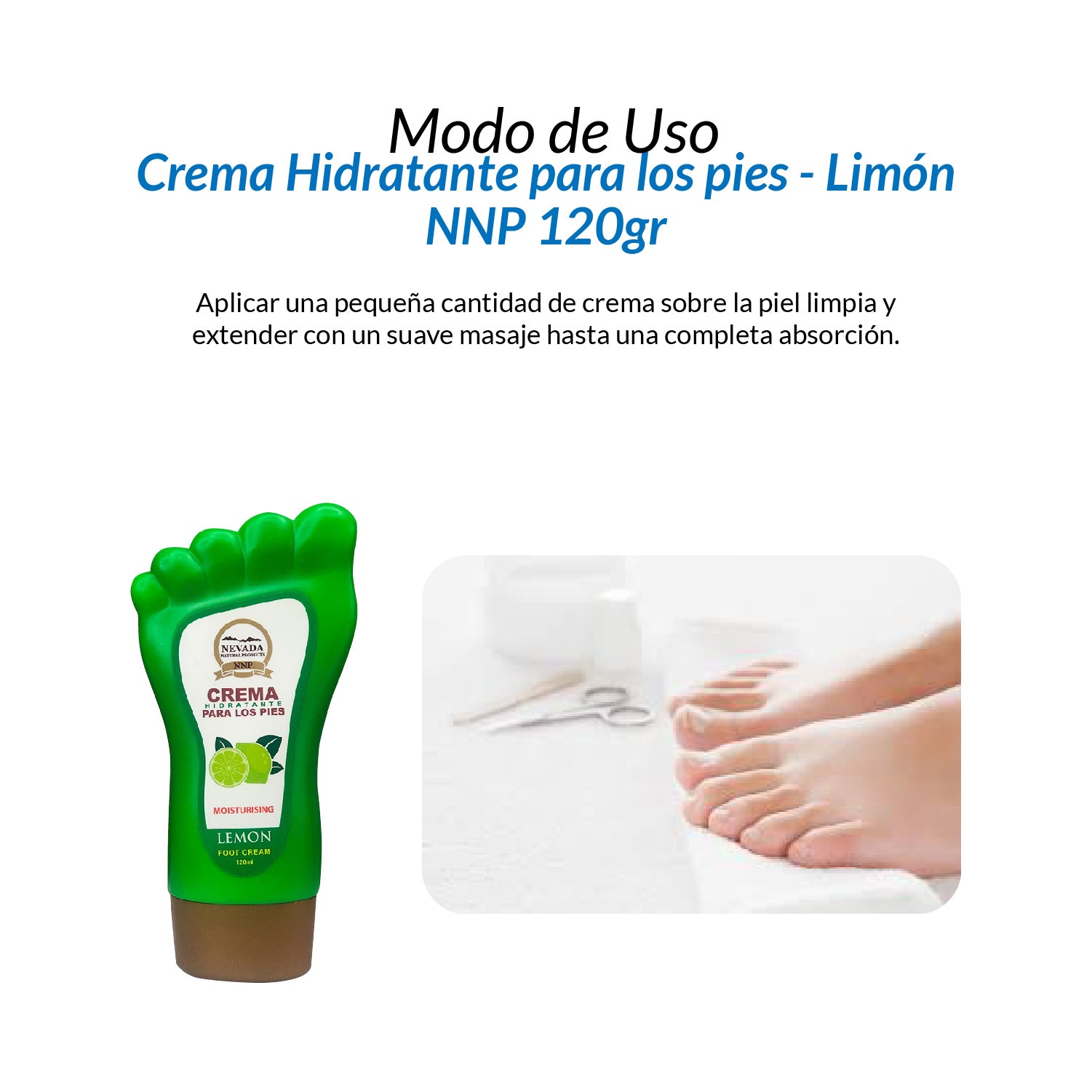 Crema Hidratante para los pies con fragancia a Limon 120ml
