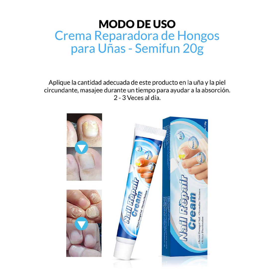 Crema Reparadora de hongos para Uñas Semifun 20Gr