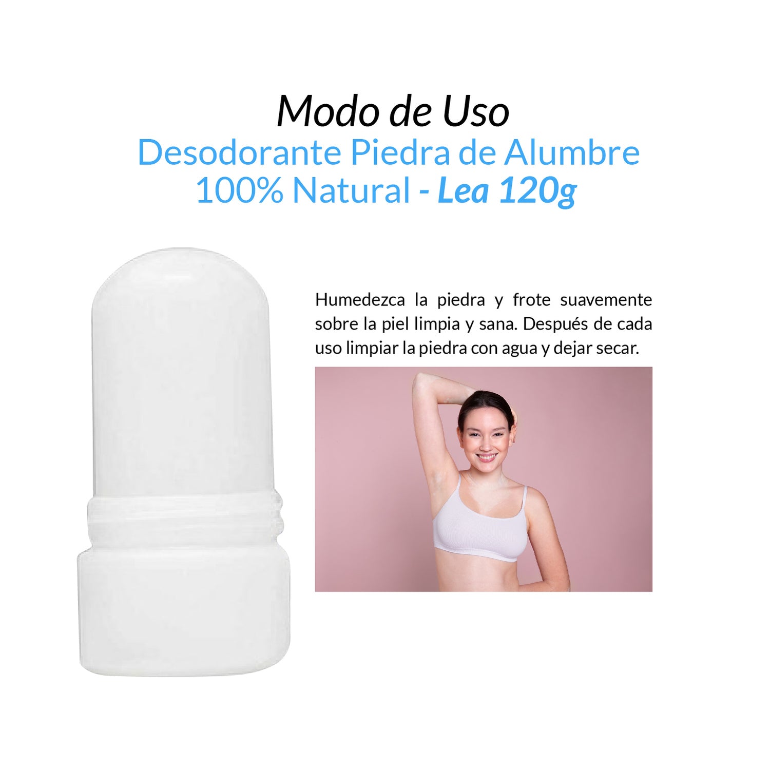 Desodorante Piedra de Alumbre 100% Natural - Lea 120g
