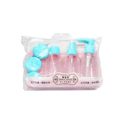 Kit Neceser Cremera de Viaje – 6 Piezas Turquesa – Transparente y Reutilizable