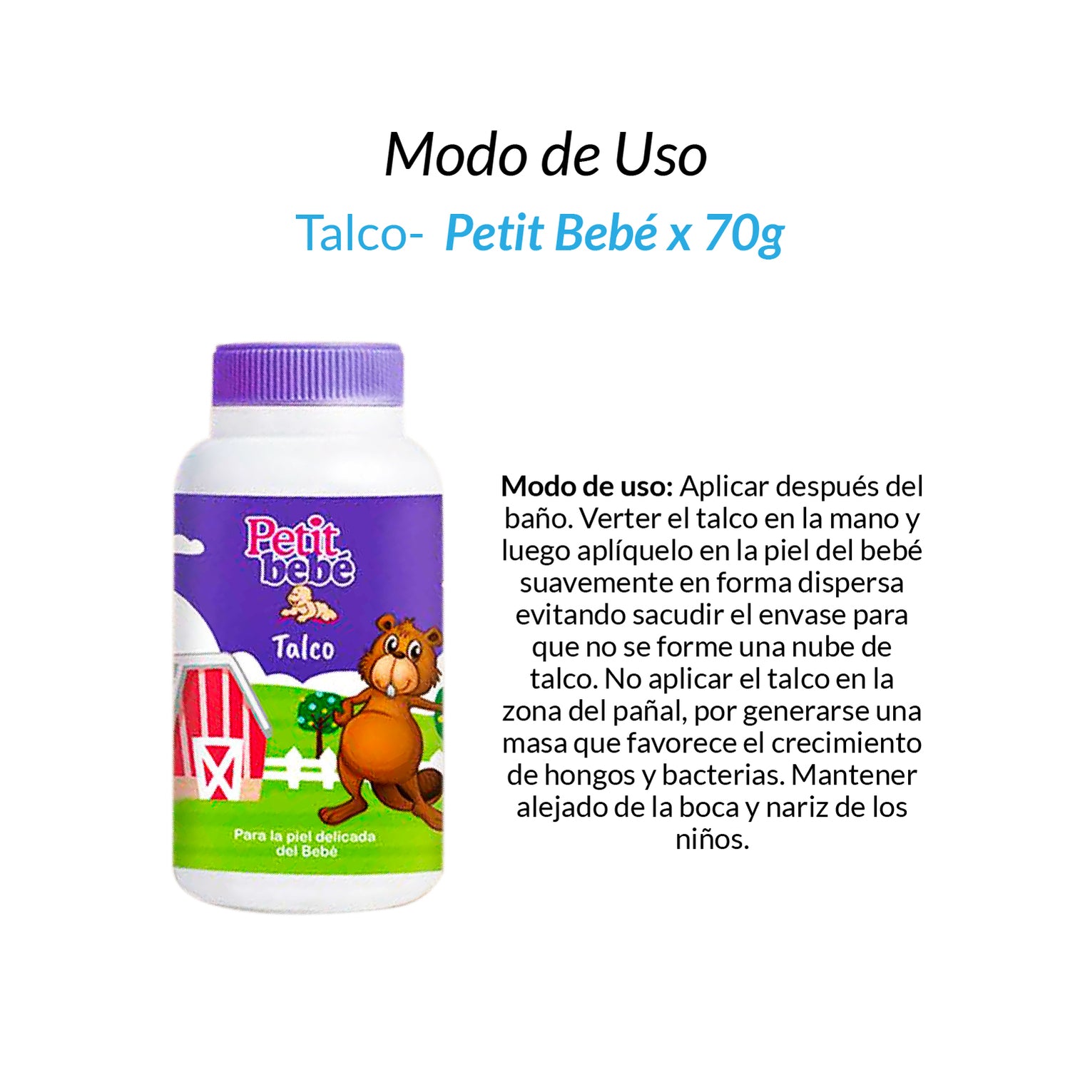 ¡liquidación! Talco Petit Bebé x 70g