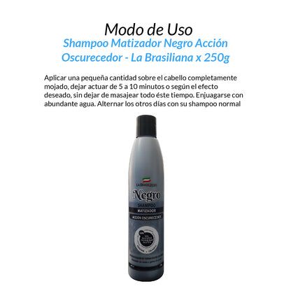 La Brasiliana Shampoo Matizador Negro – Acción Oscurecedor 250g