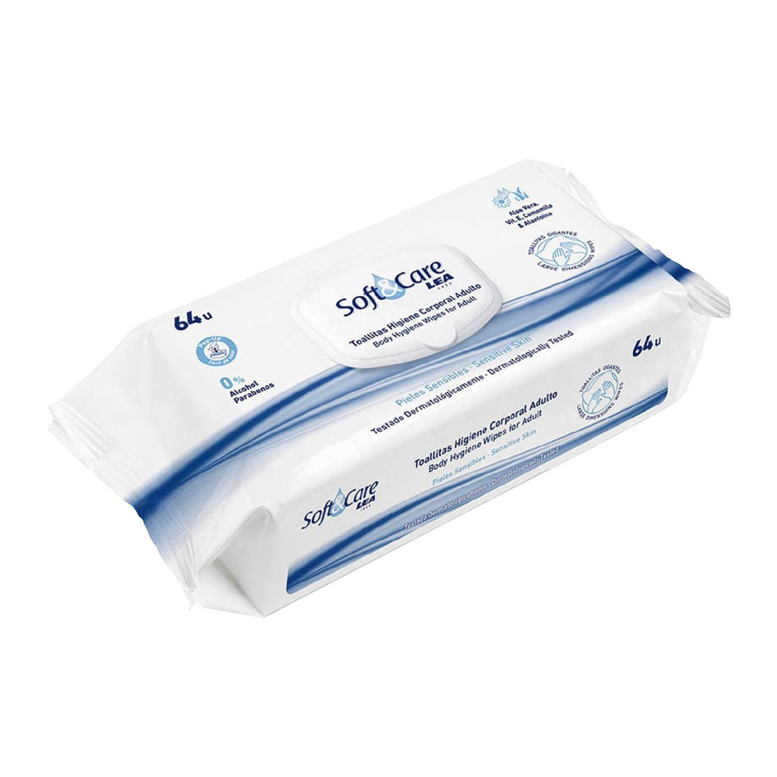 Toallitas Húmedas para Adultos - Lea Soft &amp; Care - Paquete 64 unid