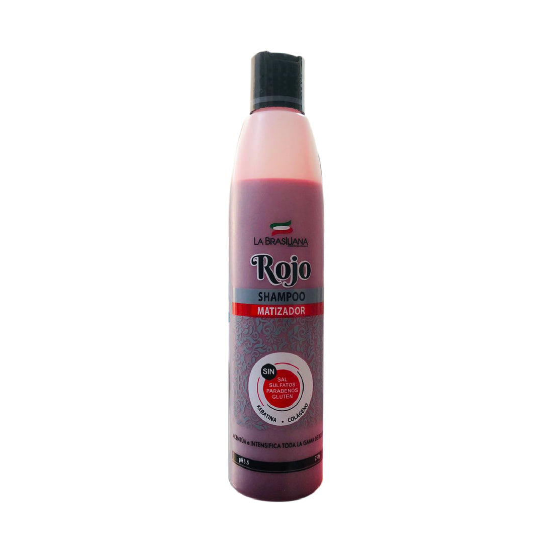 La Brasiliana Shampoo Matizador Rojo – Realce de Tonos Rojizos – Keratina &amp; Colágeno 250g