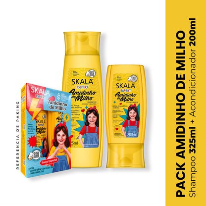 Shampoo 325ml + Acondicionador 200ml Almidón de Maíz kids Skala