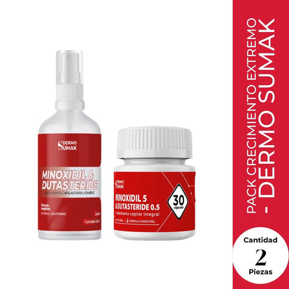 DUO Capilar: Cápsulas 30u + Loción 60mL – Minoxidil 5MG &amp; Dutasteride 0.5 MG