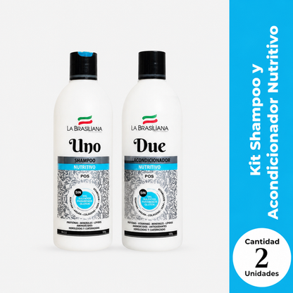 La Brasiliana Pack Shampoo Uno + Reacondicionador Due 500g