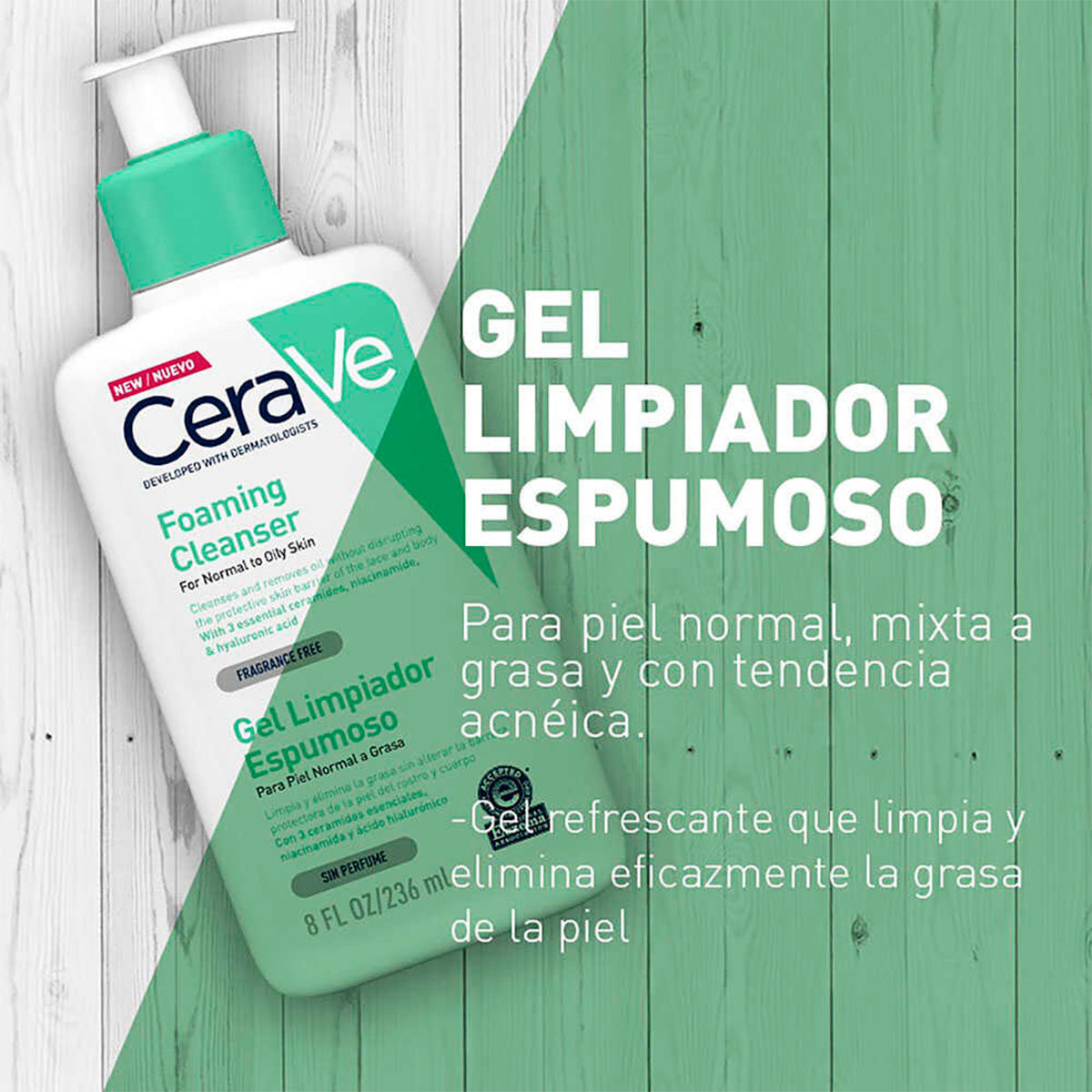 Gel Limpiador Espumoso Foaming Cleanser 236ml - CeraVe