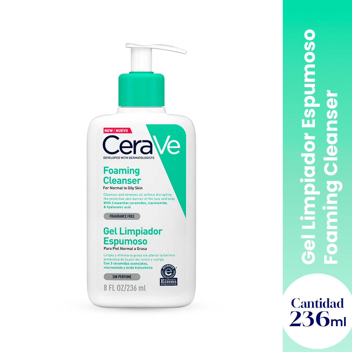Gel Limpiador Espumoso Foaming Cleanser 236ml - CeraVe