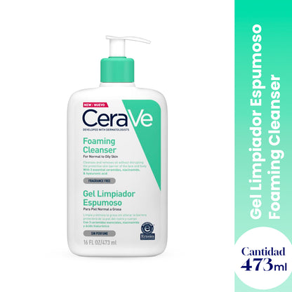 Gel Limpiador Espumoso Foaming Cleanser 473ml - CeraVe