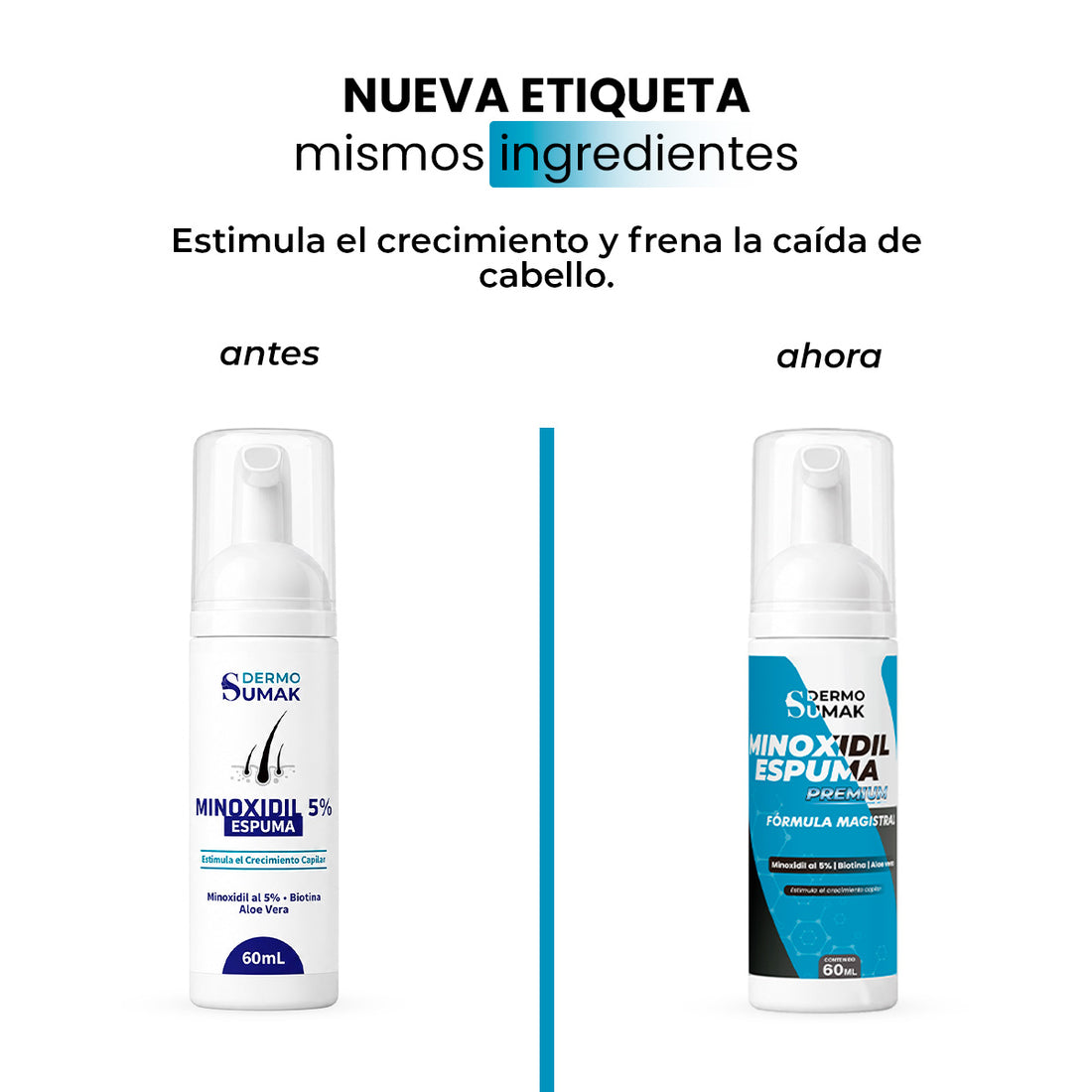 Minoxidil en espuma 5% 60ml - Dermo Sumak