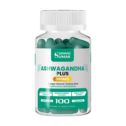 DERMO SUMAK – SUPLEMENTO PARA ESTRÉS, ENERGÍA Y BIENESTAR MENTAL – ASHWAGANDHA PLUS+ – 100 CÁPSULAS