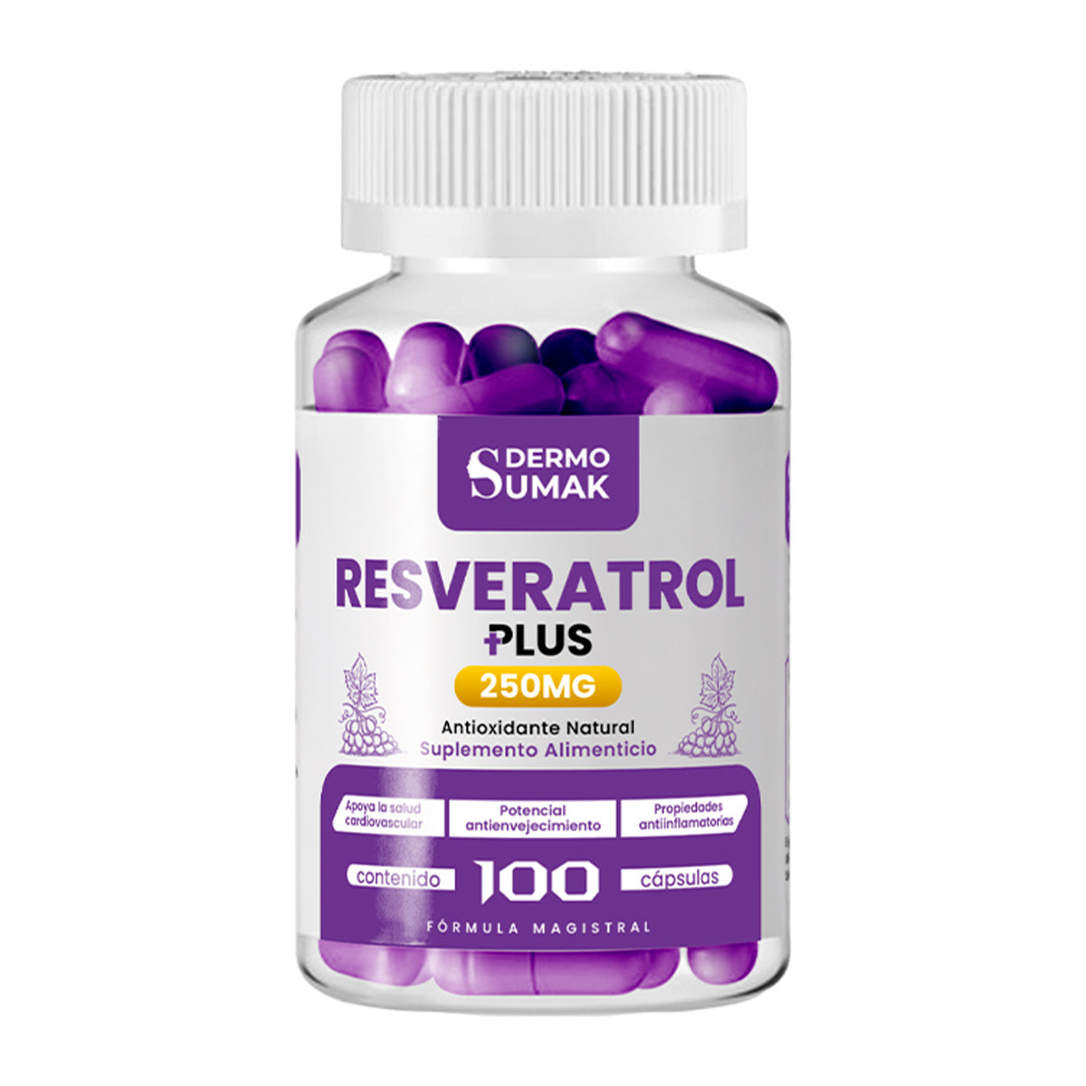 DERMO SUMAK – SUPLEMENTO ANTIOXIDANTE – RESVERATROL PLUS+ – 250mg