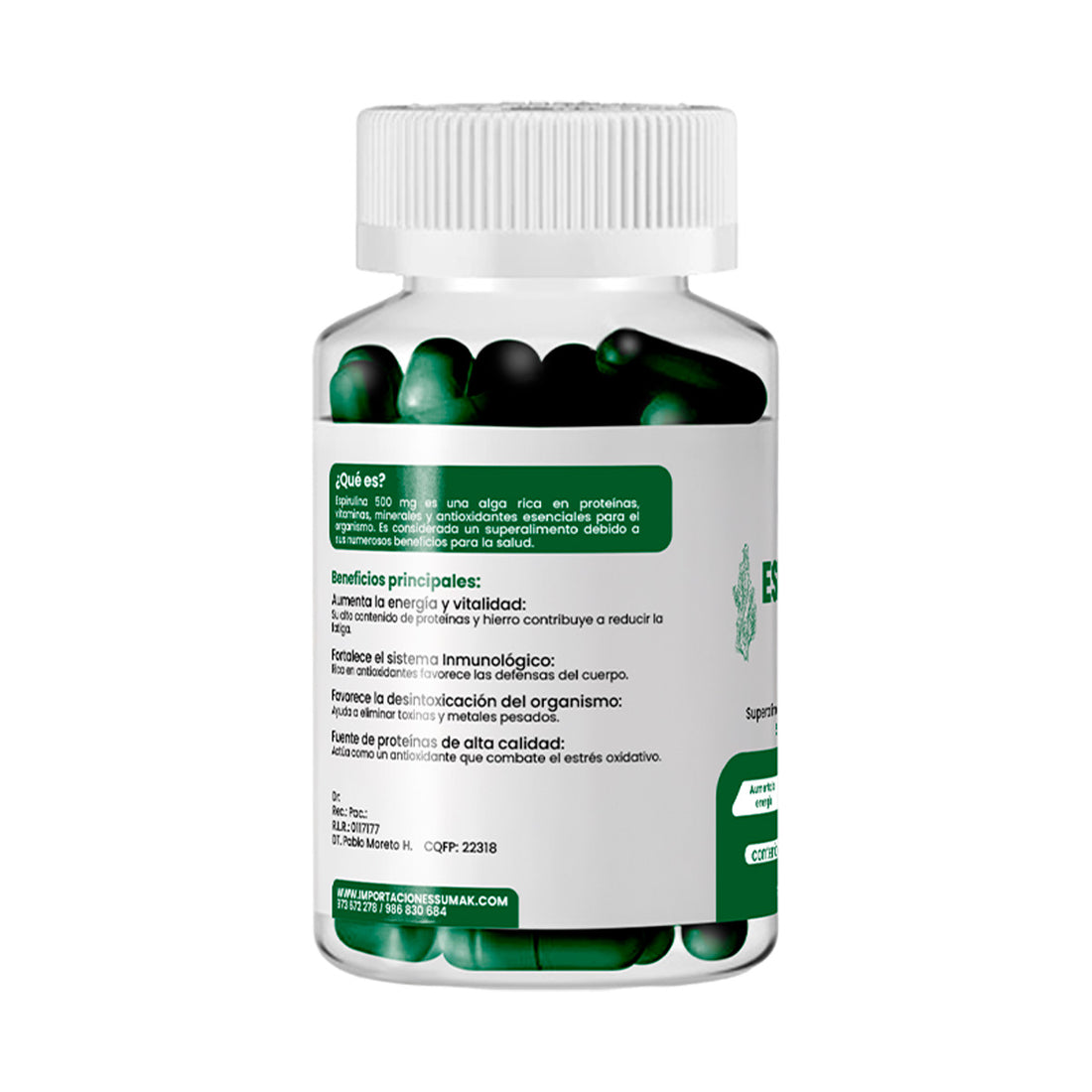 Espirulina Plus+ 500mg Dermo Sumak