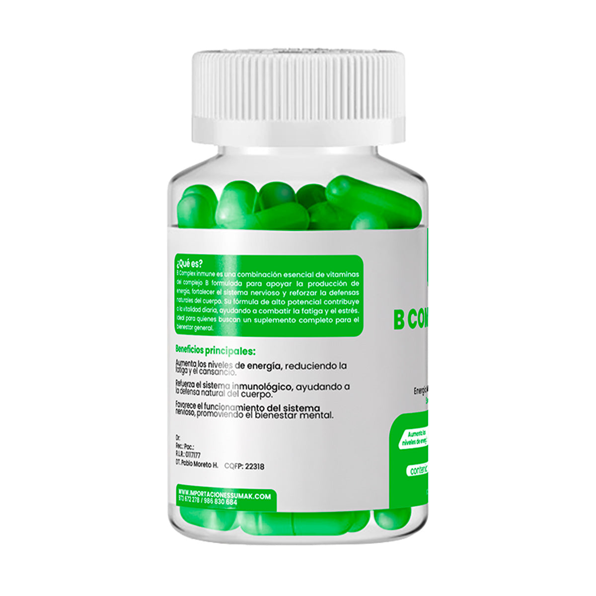 DERMO SUMAK – SUPLEMENTO PARA ENERGÍA Y SISTEMA INMUNE – COMPLEJO B INMUNE – 100 CÁPSULAS
