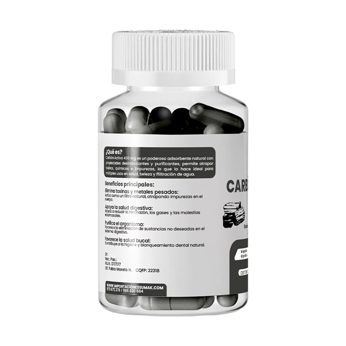 Carbon Activado Plus+ 400mg Dermo Sumak