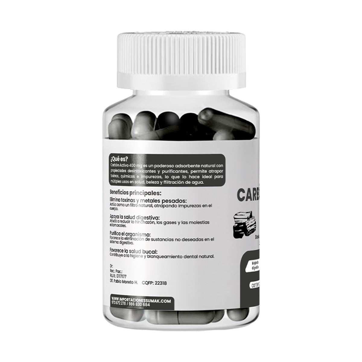Carbon Activado Plus+ 400mg Dermo Sumak