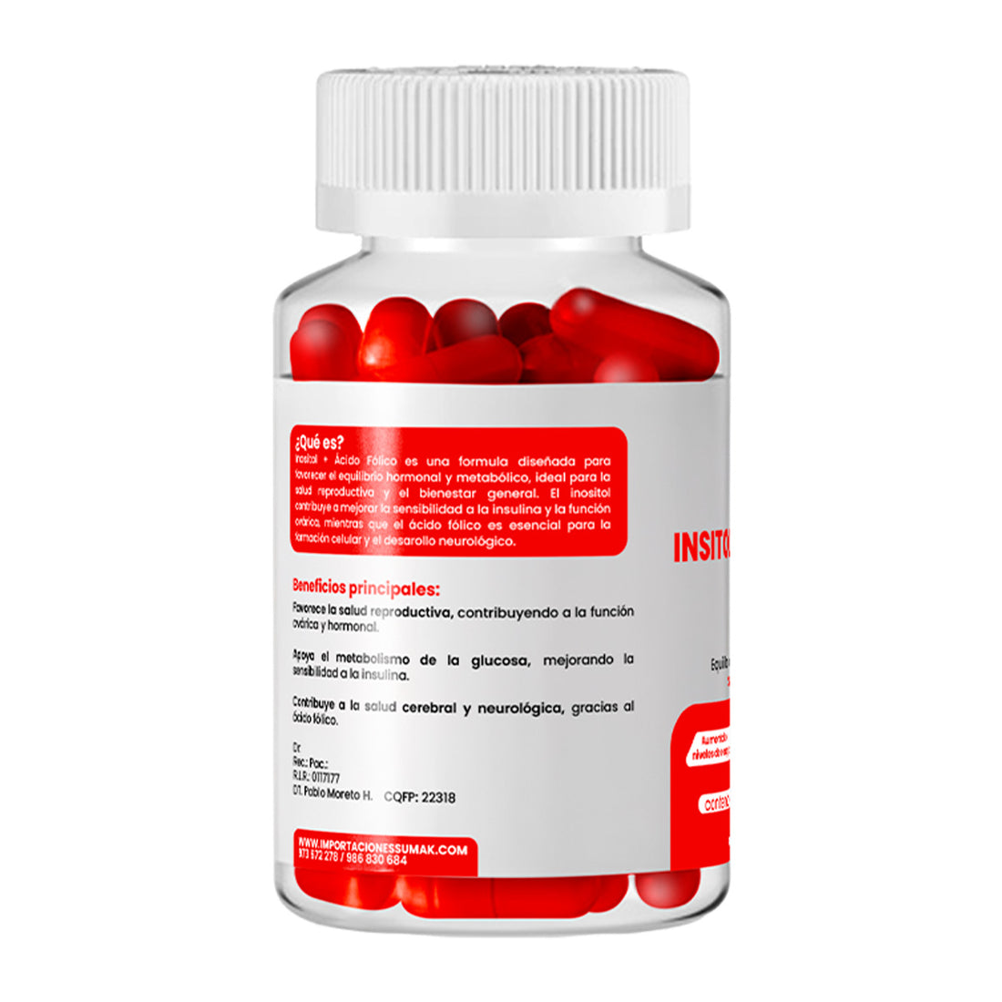 DERMO SUMAK – SUPLEMENTO PARA EQUILIBRIO HORMONAL Y REPRODUCTIVO – INOSITOL + ÁCIDO FÓLICO – 100 CÁPSULAS