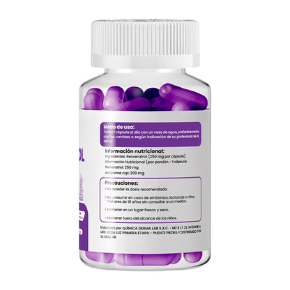 DERMO SUMAK – SUPLEMENTO ANTIOXIDANTE – RESVERATROL PLUS+ – 250mg