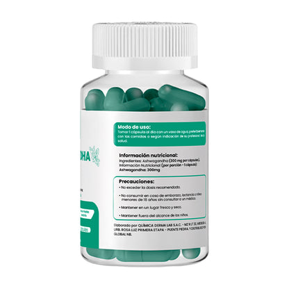 DERMO SUMAK – SUPLEMENTO PARA ESTRÉS, ENERGÍA Y BIENESTAR MENTAL – ASHWAGANDHA PLUS+ – 100 CÁPSULAS