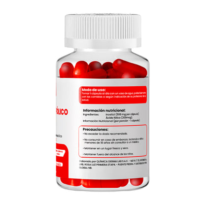 DERMO SUMAK – SUPLEMENTO PARA EQUILIBRIO HORMONAL Y REPRODUCTIVO – INOSITOL + ÁCIDO FÓLICO – 100 CÁPSULAS