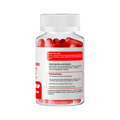 DERMO SUMAK – SUPLEMENTO PARA SALUD MUSCULAR Y NERVIOS – CITRATO DE MAGNESIO PLUS – 100 CÁPSULAS