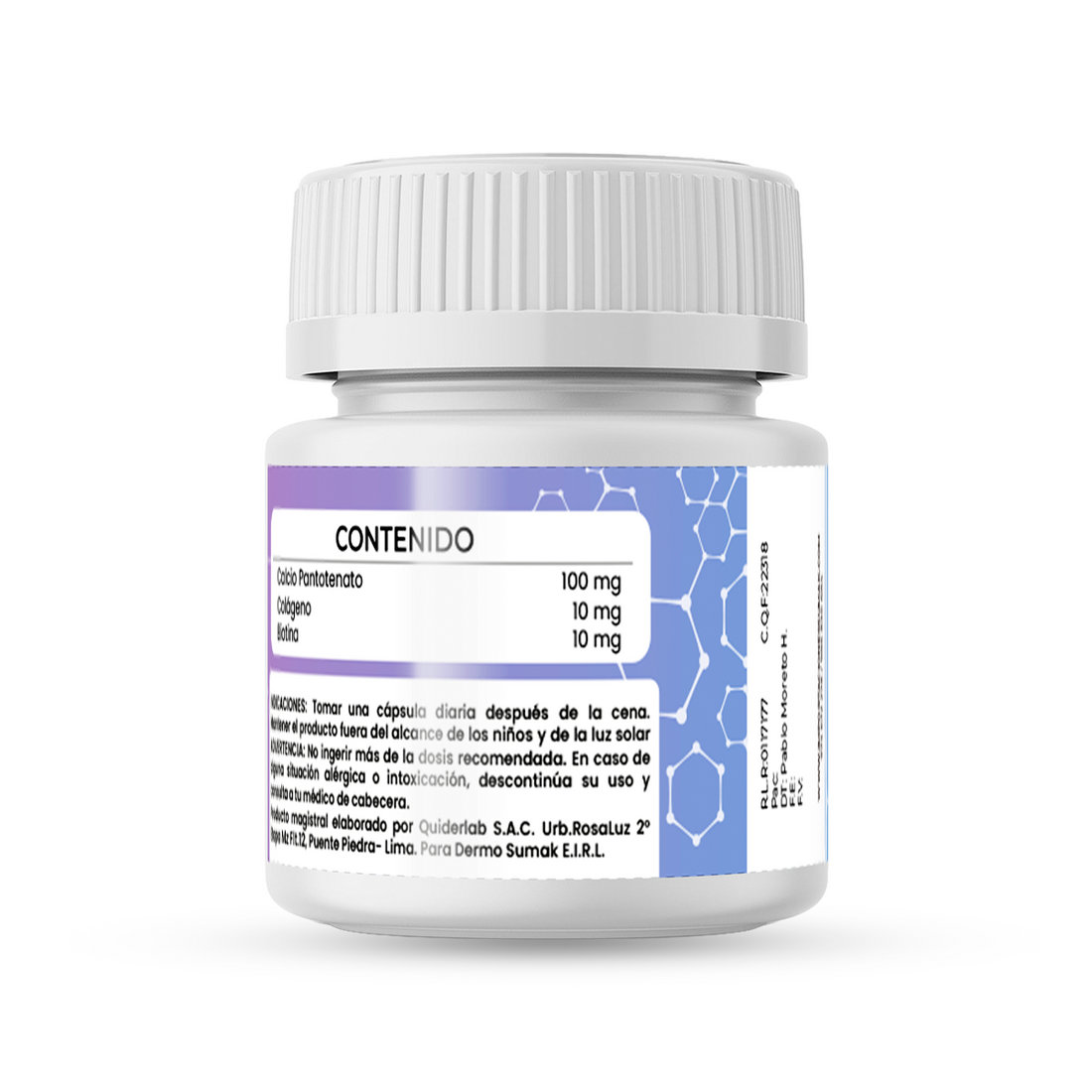 Biotina 10 mg &amp;  Colágeno 10 mg x 60 Cápsulas - Dermo Sumak