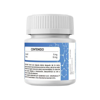 Minoxidil 5mg &amp; Biotina 10mg  x 60 Cápsulas - Dermo Sumak