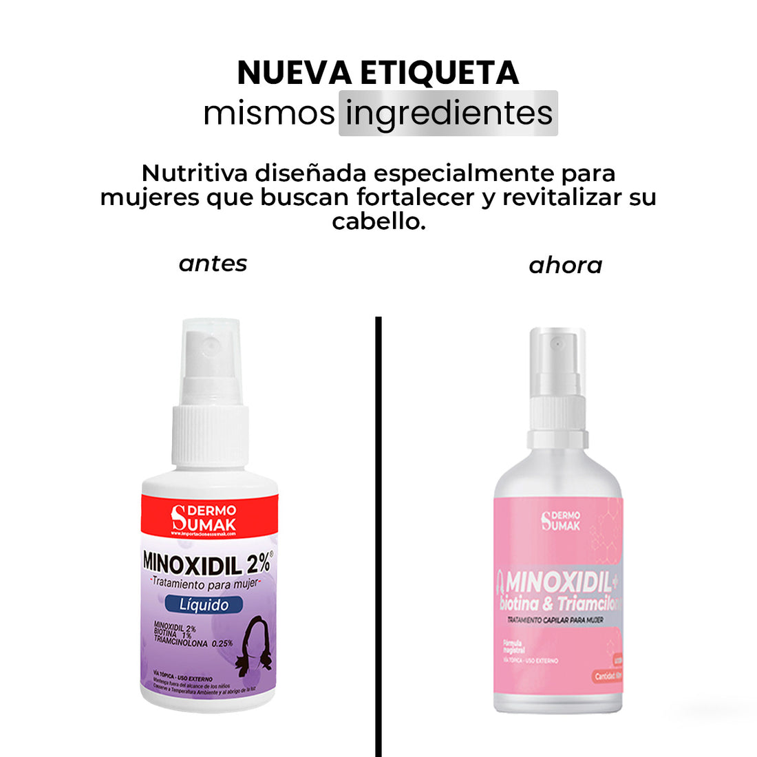 LOCIÓN MINOXIDIL 2% MUJER  60ml - Dermo Sumak