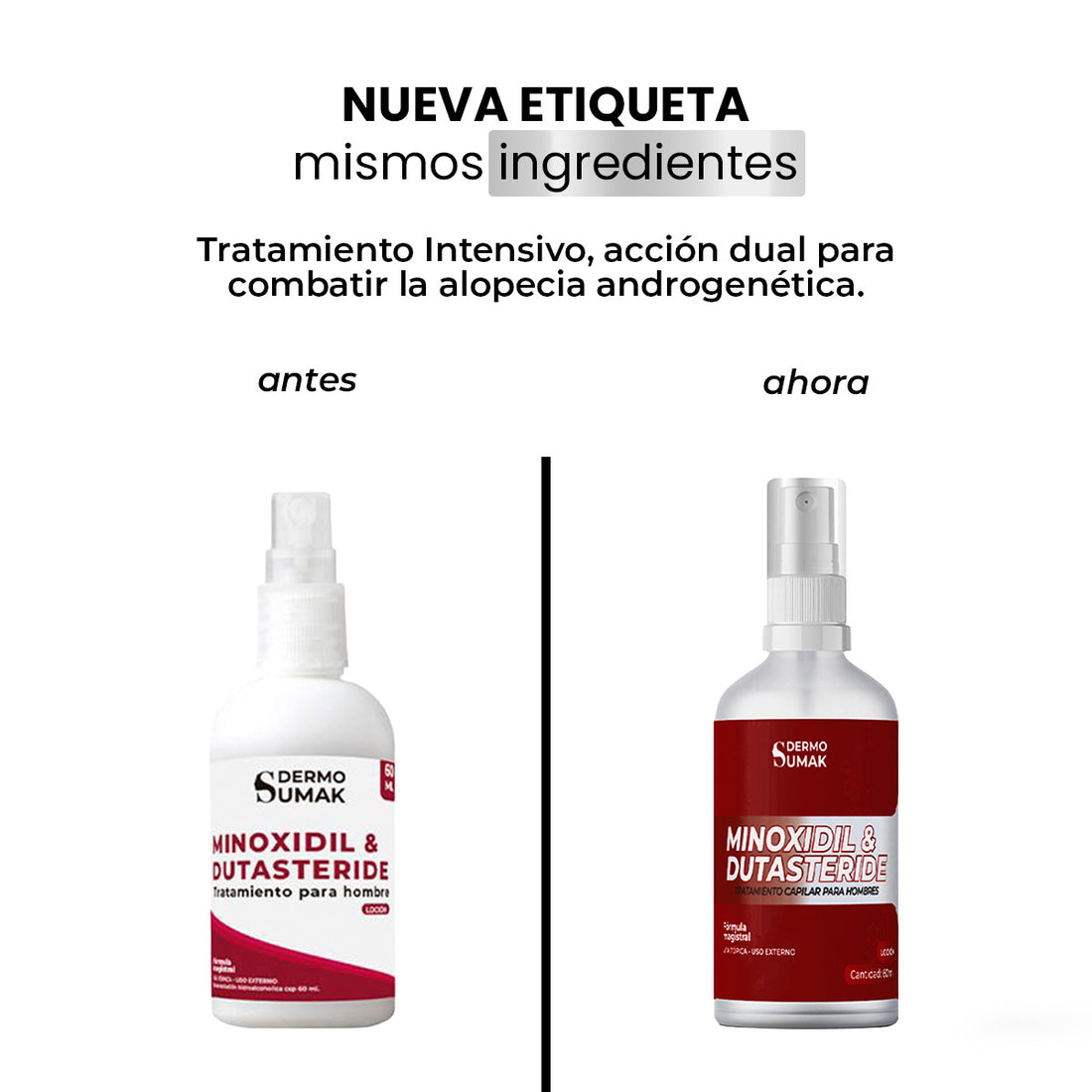 Dermo Sumak – Loción Capilar Anticaída – Minoxidil 5% &amp; Dutasterida 0,5% – Tratamiento Intensivo 60ml