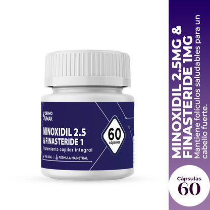 Finasteride 1 mg &amp; Minoxidil 2.5 mg x 60 Cápsulas- Dermo Sumak