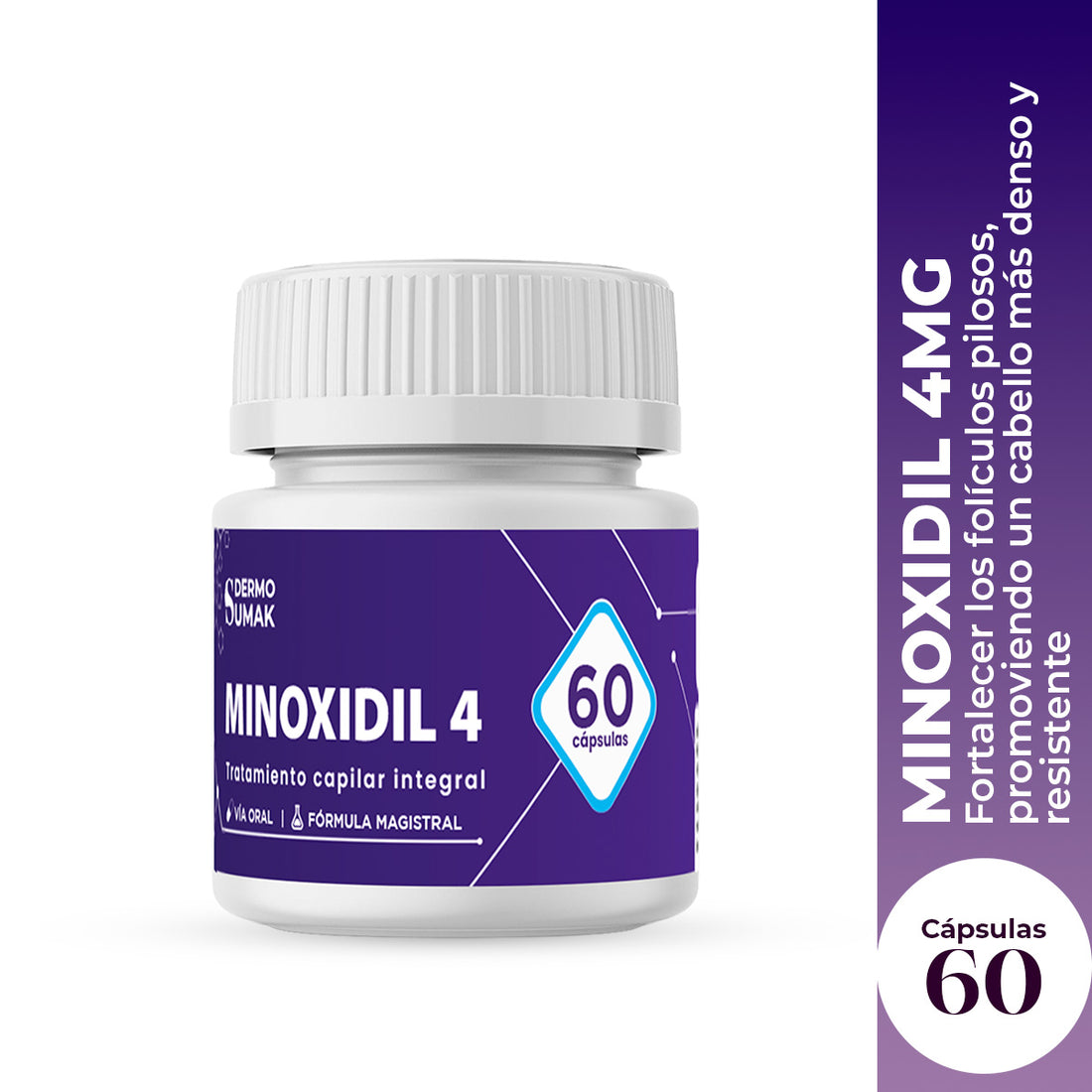 Minoxidil 4 Mg 60 Capsulas - Dermo Sumak