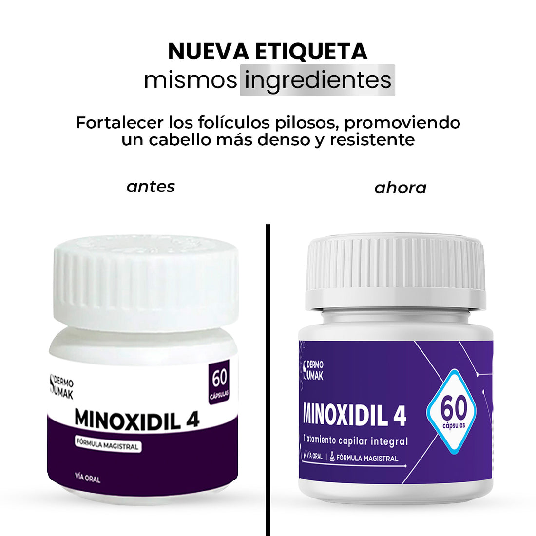 Minoxidil 4 Mg 60 Capsulas - Dermo Sumak
