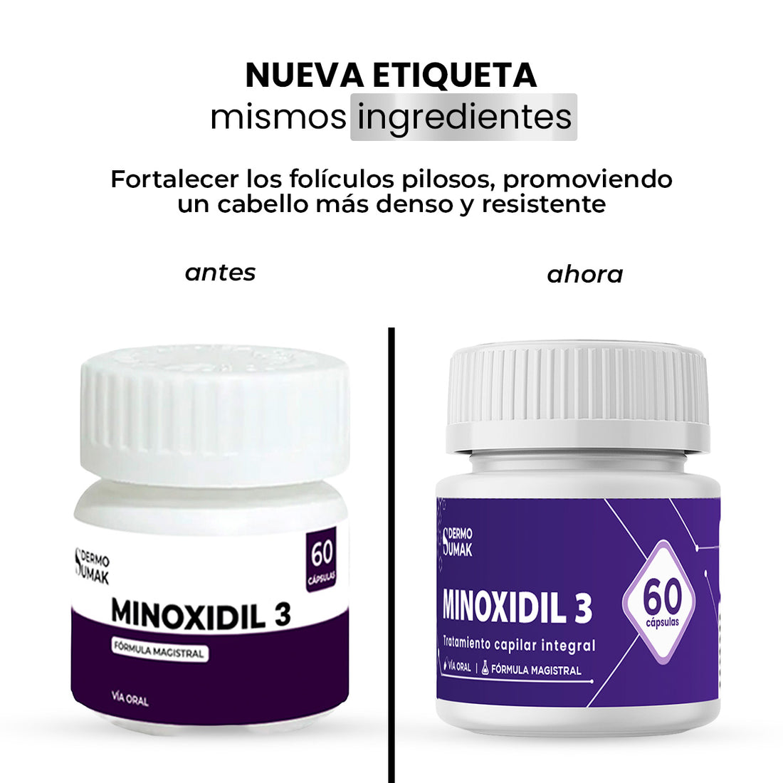 Minoxidil 3mg 60 Cápsulas - Dermo Sumak