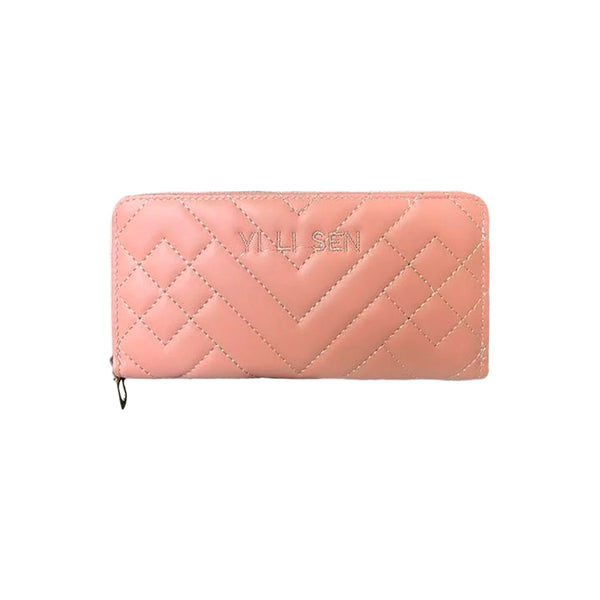 BILLETERA LARGA ELEGANTE MUJER PALO ROSA
