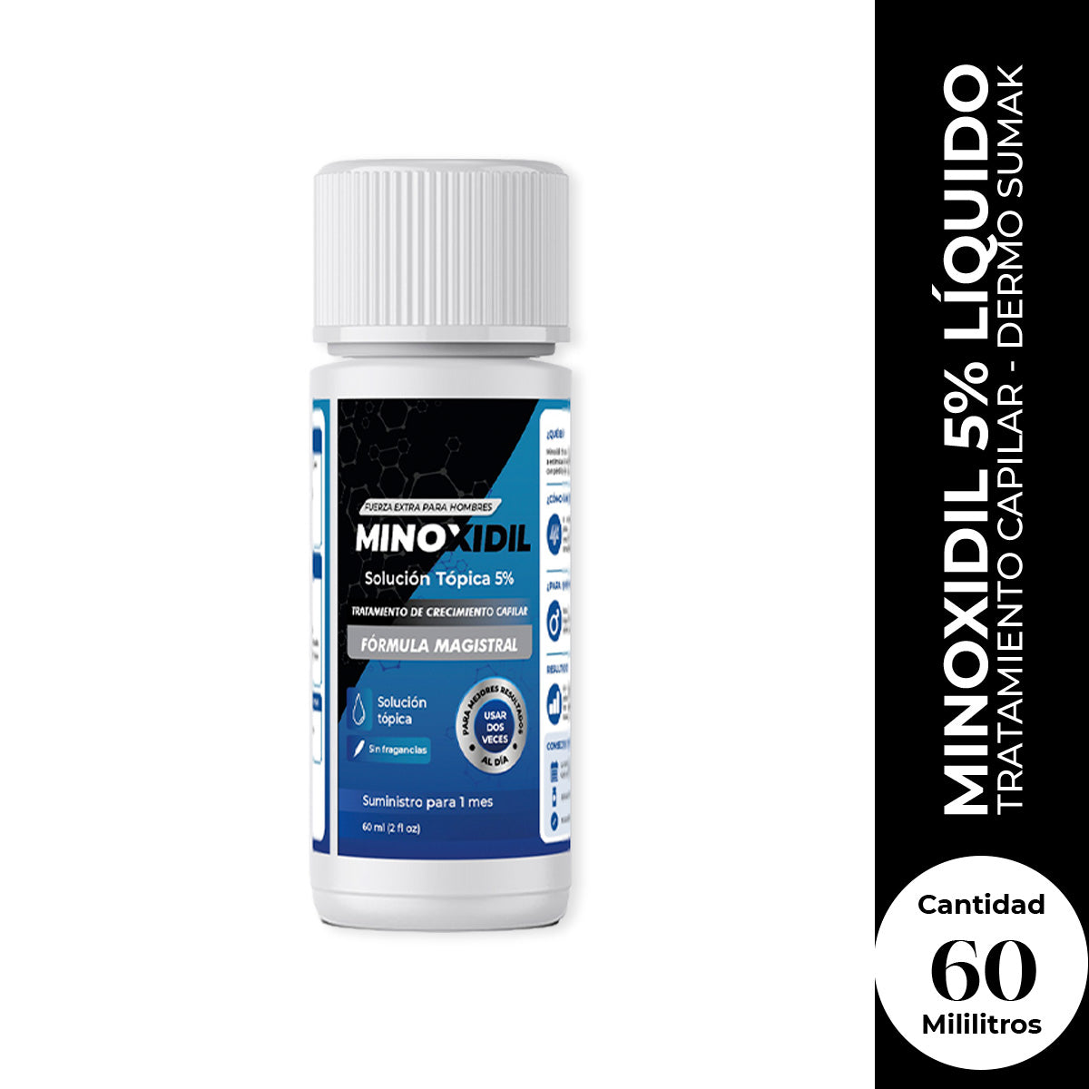 Minoxidil Líquido 60 ml - Crecimiento capilar y barba - Dermo Sumak