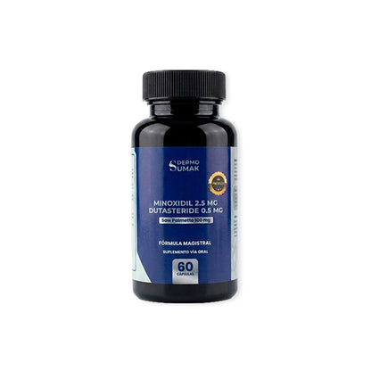 PREMIUN - MINOXIDIL 2.5 MG &amp; DUTASTERIDE 0.5M &amp; SAW PALMETTO 60 CAPSULAS DERMO SUMAK