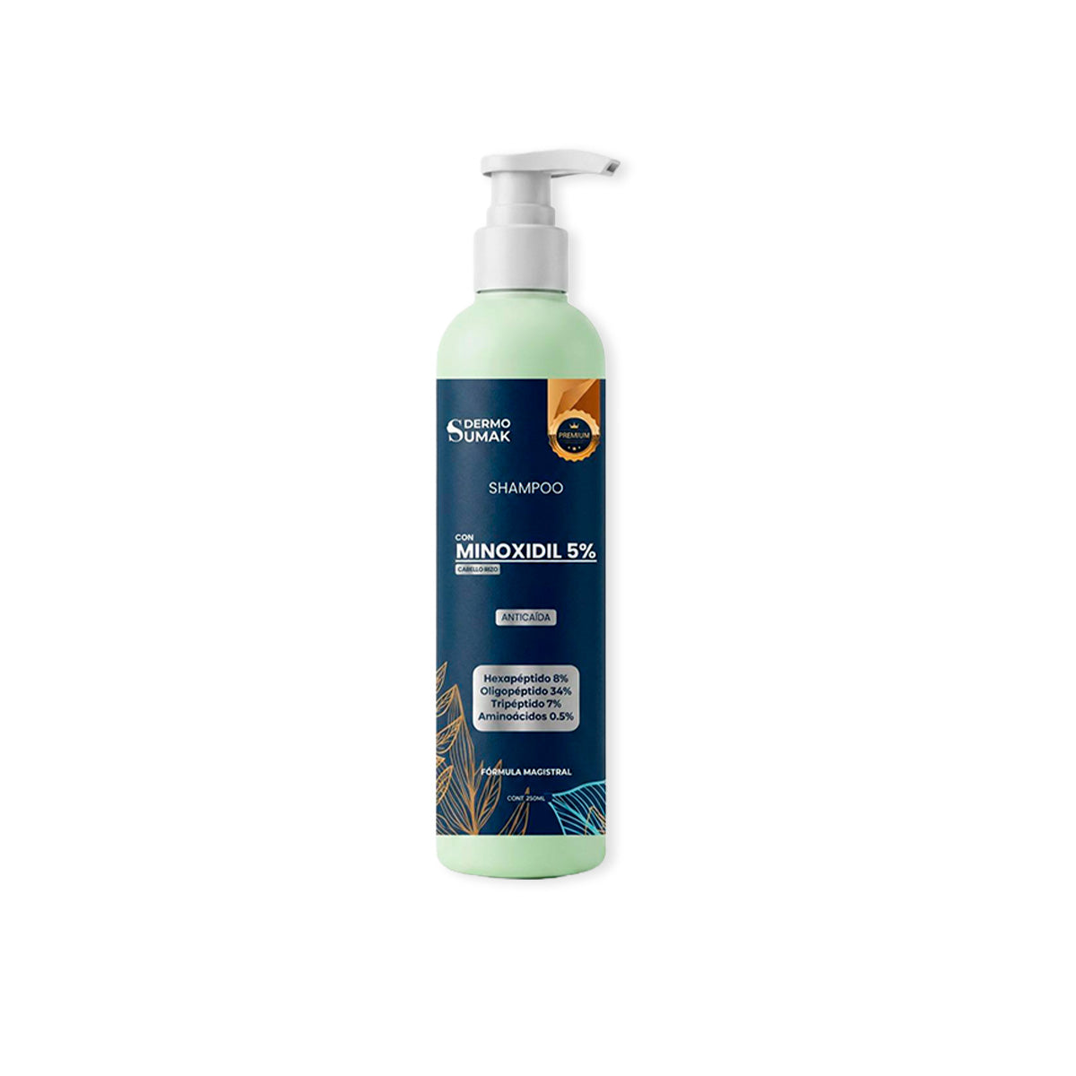 PREMIUN - SHAMPO MINOXIDIL 5% CABELLO RISO 250ML DERMOSUMAK