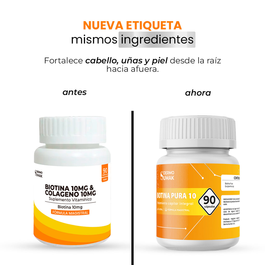 DERMO SUMAK – BIOTINA PURA 10MG 90 CÁPSULAS