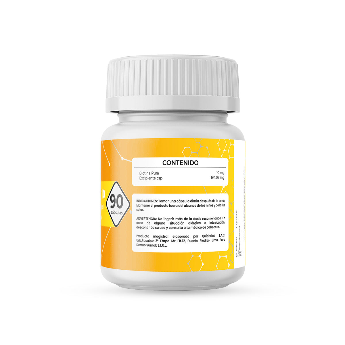 DERMO SUMAK – BIOTINA PURA 10MG 90 CÁPSULAS