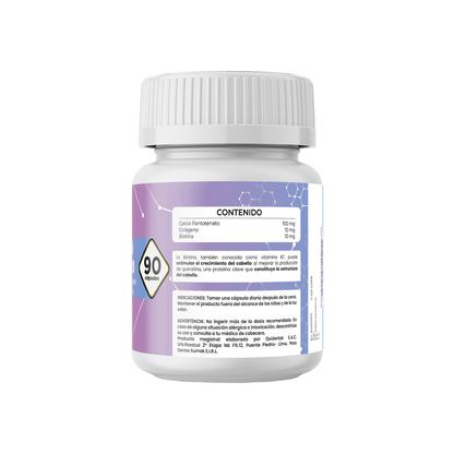Biotina 10 mg &amp;  Colágeno 10 mg x 90 Cápsulas - Dermo Sumak